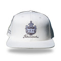 Cream snapback cap with brown embroidered Hawaiian royal crest reading DUKE and Kahanamoku script